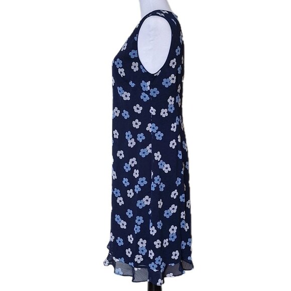 KARL LAGERFELD NAVY FLORAL DRESS SIZE 8 - Picture 2 of 6